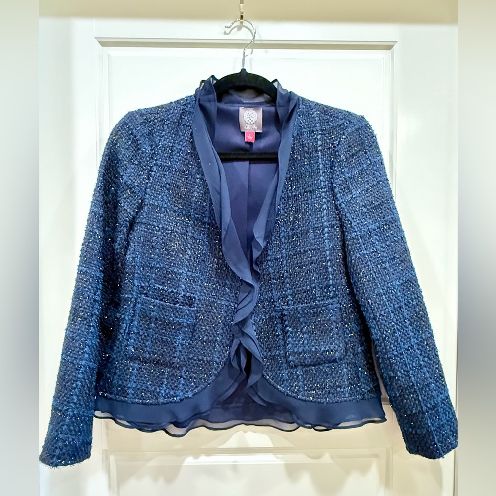 Vince Camuto Blue and Black Tweed Skirt